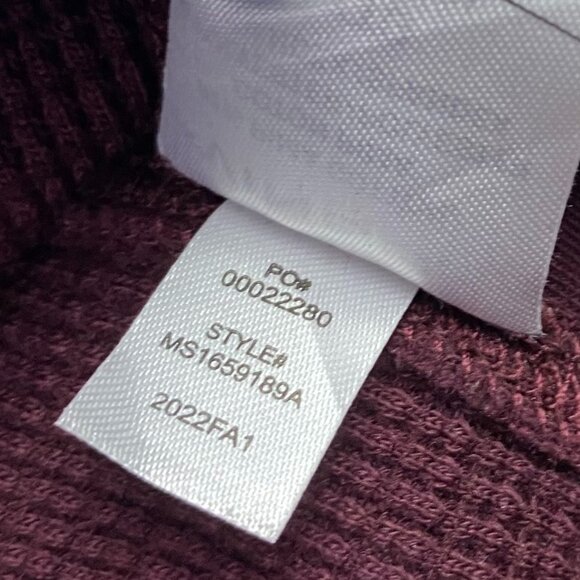 Vince Thermal Long Sleeve Waffle Knit Crew Shirt Pullover Men's XL Deep Wine - Picture 8 of 11